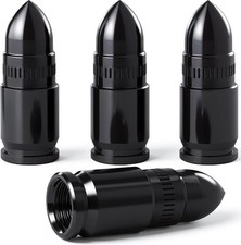 4PCS Bullet Style Tire Valve Stem Caps, Air Caps Cover, Aluminum Alloy