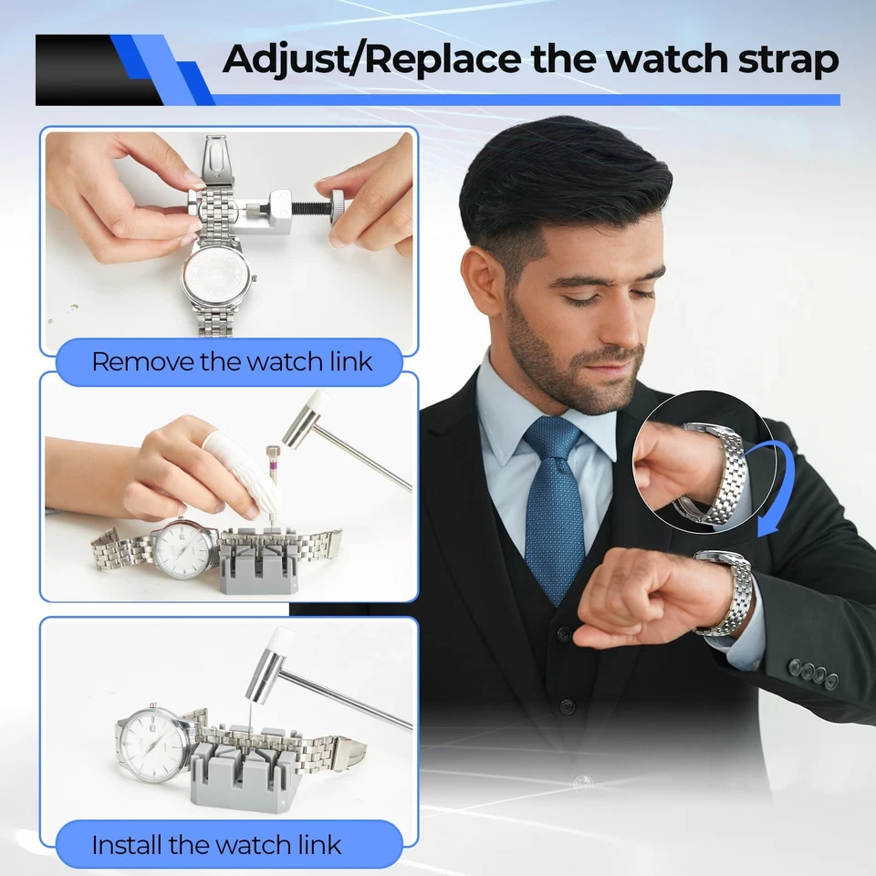 Watch Repair Kit 192 PCS UPGRADED Heavy Duty Watch Link Removal Battery Repla... - Image 4 of 4