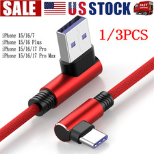 1/3 Pack 90 Degree Fast Charge USB-C to USB-A...