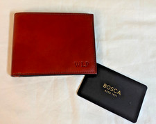 Bosca Leather 8 ocket Executive Brown Wallet RFID NWOT Monogram WLP
