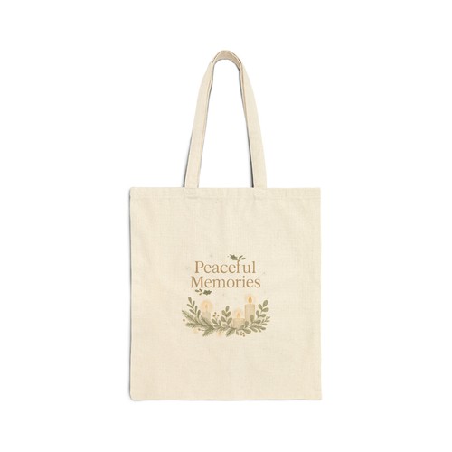 Sac fourre-tout Peaceful Memories | Bougies florales, design boho neutre - Photo 1/9