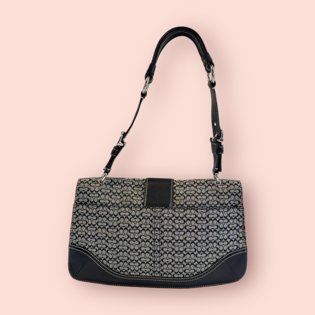 COACH Y2K Vintage Soho Mini Jacquard Logo Buckle Shoulder Bag