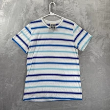 Jungmaven T-Shirt mens Medium Striped Short Sleeve Hemp Organic Cotton Crew Neck