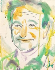12x16  “Robin Williams”Impressionism Handmade Original  Colorful Unique Art