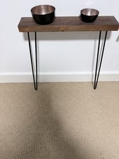 Console Table Chunky Slimline - Black Hair Pin Legs | Reclaimed | Wood Furniture