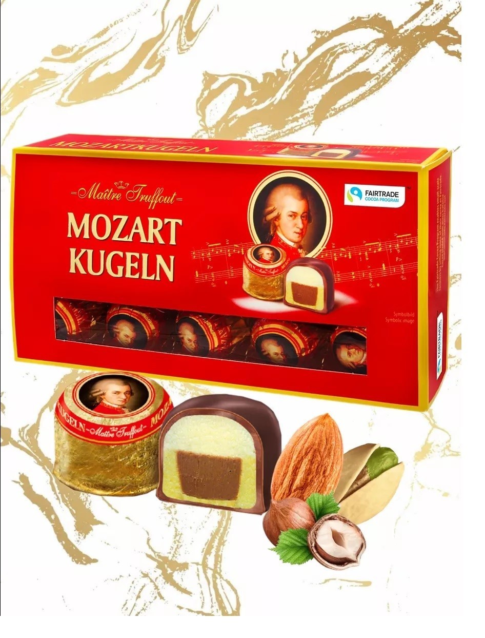 Chocolates Mozart Kugeln con mazapán pistacho, 200 g - Delicia de chocolate premium