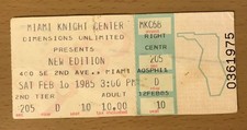 1985 NEW EDITION / FAT BOYS / WHODINI MIAMI CONCERT TICKET STUB CANDY GIRL