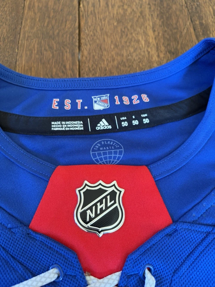 Camiseta deportiva azul Adidas para hombre Chris Kreider #20 NY Rangers talla 50 NHL hockey Foto 4 de 4