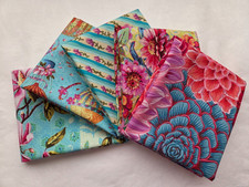 5 Fat Quarters - Blue Kaffe  Odile FQ 18 x 22 Cotton Quilting Fabric Ver 2