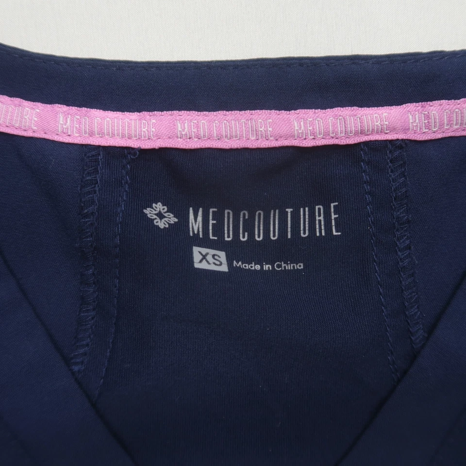 Blusa Médica Med Couture para Mujer Talla XS Azul Manga Corta 8579 Foto 4 de 4
