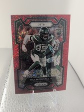 2025 Panini Prizm Football Will McDonald IV #380 RC Red Sparkle SP Jets Mint