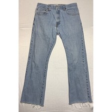 Levis 517 Boot Cut Jeans Mens 32x30 Light Wash Blue Cotton Distressed Vintage