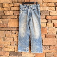 VTG Abercrombie Ezra Fitch Boys 14 Distressed Light Wash Straight Leg Jeans Y2K