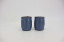 Dansk Pottery Mesa Sky Blue Brown Turquoise Rim Salt & Pepper Shaker Set