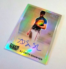 AJ SMITH-SHAWVER (RC AUTO) 2021 Leaf Metal Draft - 1990 Leaf Auto SILVER #LA-AJS