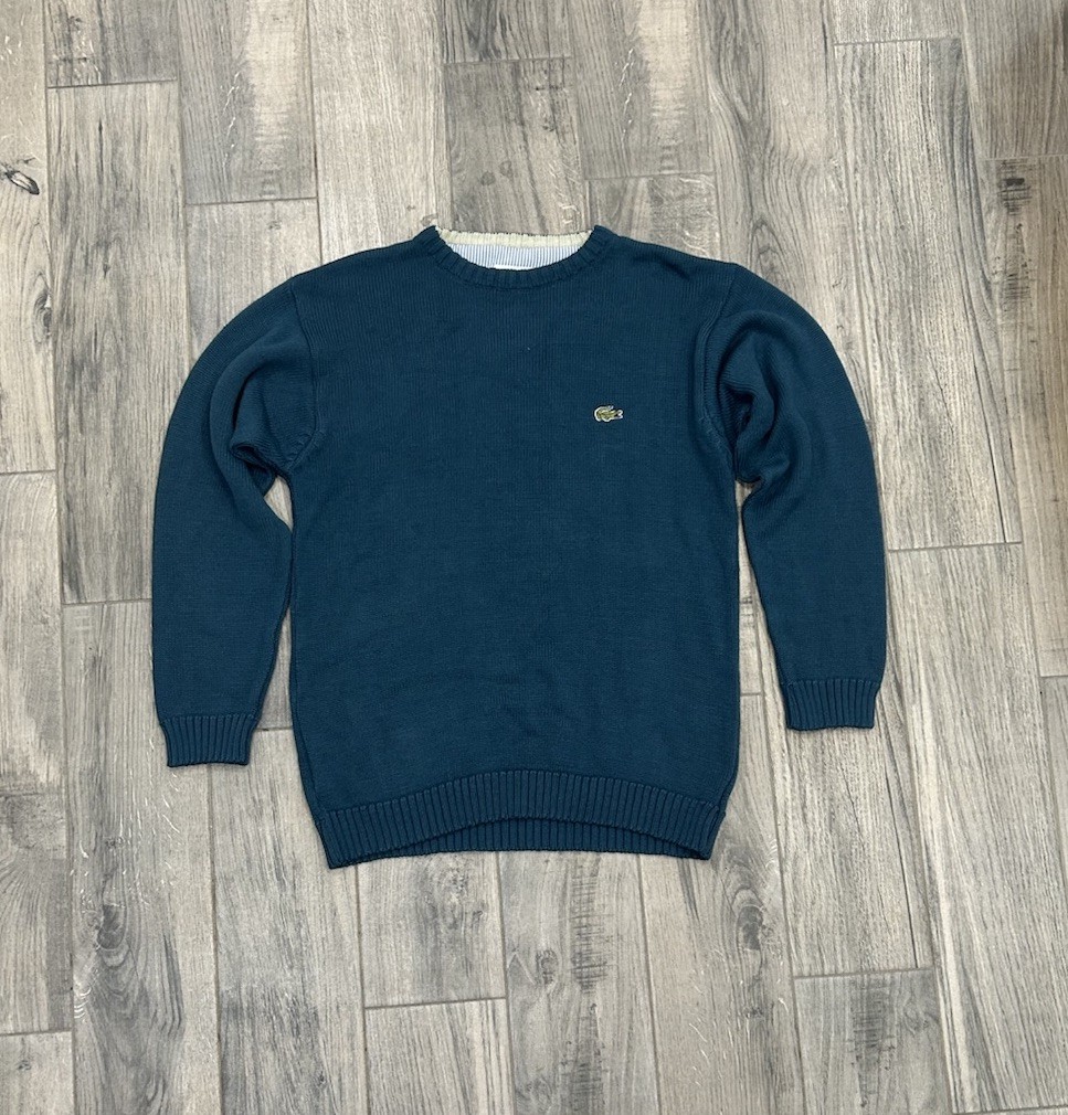 Vintage Chemise Lacoste Knit Sweater | Made in France | Teal | Men Size M