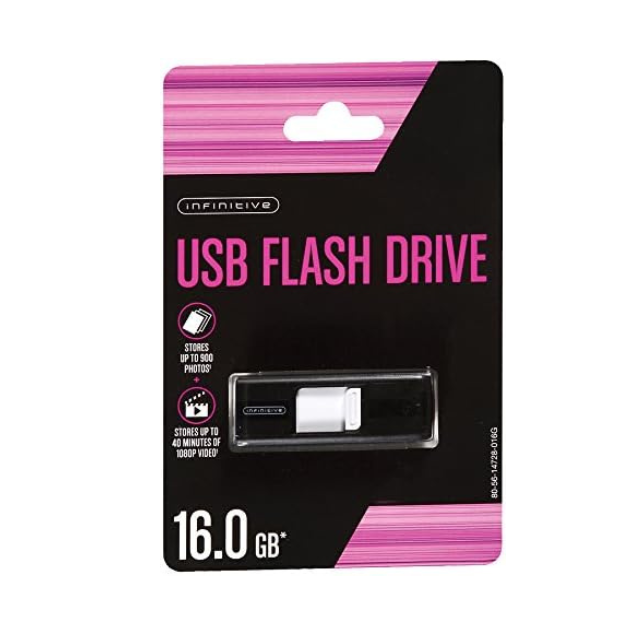 16GB Black Infinitive USB Flash Drive Brand New-image