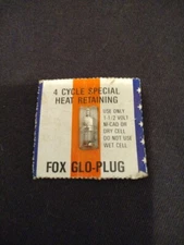 Vintage Fox Glo-Plug R/C Long 1-1/2v Ni-Cad Or Dry Cell 4 Cycle Special 