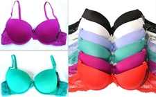 34C 36C 38C 40C Demi Cup LACE Underwire Bras Black White Red Green BR4149PL