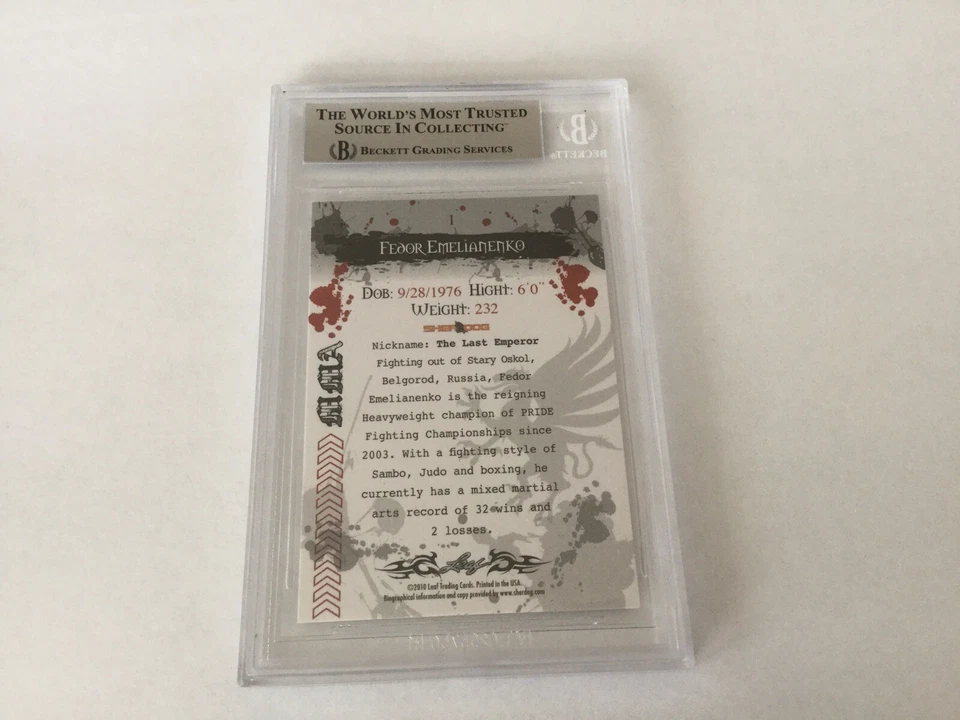 Fedor Emelianenko Signed Autographed 2020 Leaf Card IP Slabbed Beckett BAS COA a - Image 2 of 2