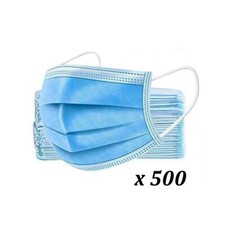 500 PCS Face Mask Medical Surgical Dental Disposable 3-Ply Earloop Mouth Cover