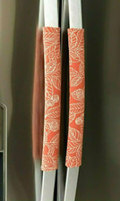 Refrigerator Oven Door Padded Appliance Handle Covers Leaves Sketch Set of 2