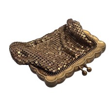 Vintage Gold Tone Metal Mesh Coin Purse