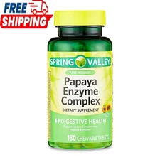 Spring Valley Papaya Enzyme Complex, 180 Chewable Tablets