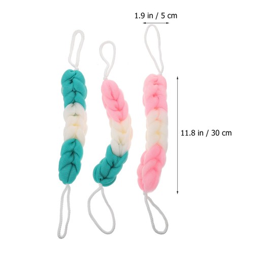 3 Pcs Loufa Puff Scrubber Bath Towel Man Body Loofah Exfoliating Back - Bild 4 von 12