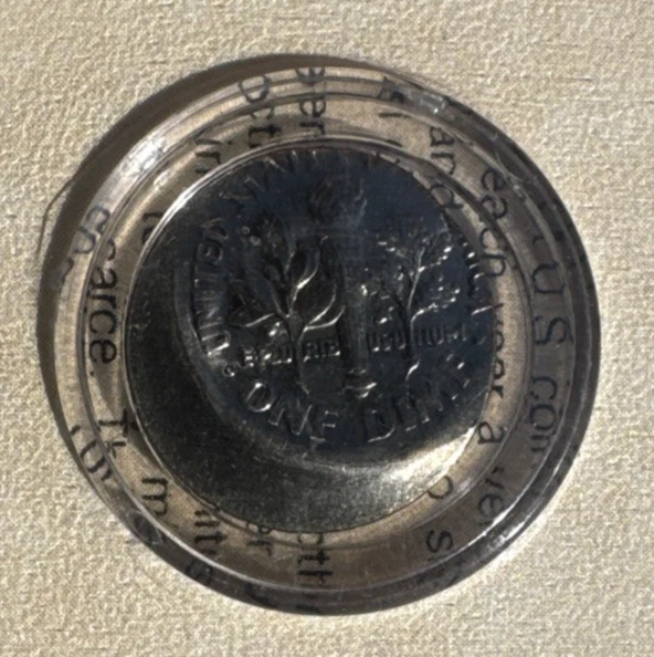 Roosevelt Dime Error 35% Off Center & Elliptical Clip (1965-1999) - Image 4 of 4