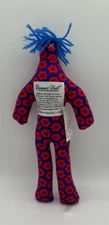 DAMMIT DOLL Voodoo Navy Blue With Red Flowers & blue hair 12" Pre-Owned w/ Tag