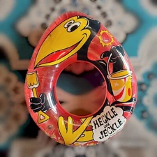 Vtg 1979 Viacom Heckle & Jeckle Swim Ring Pool Inflatable Alvimar 70s Kids
