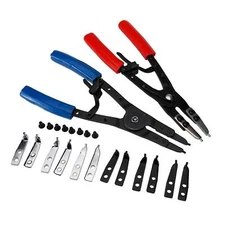 2PC 10" Circlip Plier Set Heavy Duty Internal and External Snap Ring Pliers Kit