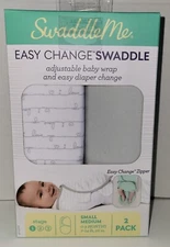 SwaddleMe by Ingenuity Easy Change Swaddle, Size Small/Medium 2 Pack