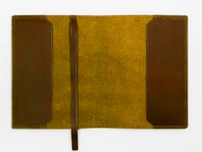 book jacket cover slipcase case bag genuine cow leather customize coffee Z915