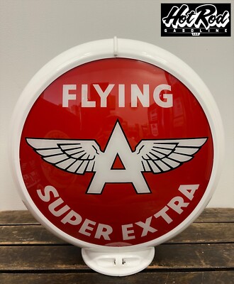 FLYING ''A'' SUPER EXTRA Reproduction 13.5'' Gas Pump Globe - (White Body)