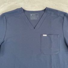 Figs Chisec Three-Pocket Scrub Top Men 2XL Blue Nursing Medical Wicking
