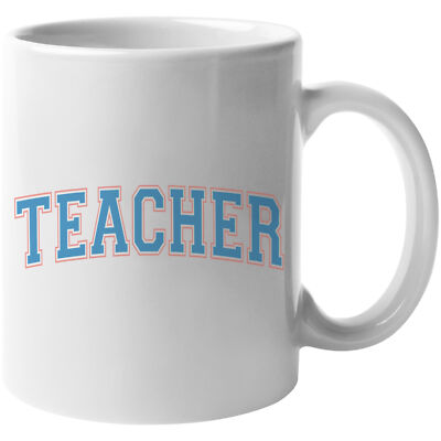Coffee & Tea Mug, Teacher Word in Varsity or College Font