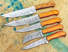 Custom Handmade CHEF KNIFE Set Kitchen Knives Cutlery Forged Damascus FI 511