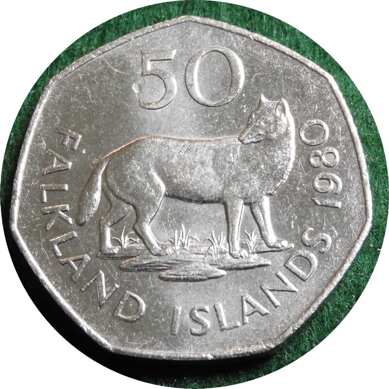 elf Falkland Islands 50 Pence 1980  Fox