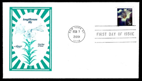 USA, SCOTT # 3487-3490, SET OF 4 ARTMASTER FDC COVERS PASTEL FLOWERS, ORCHIDS - Picture 2 of 6