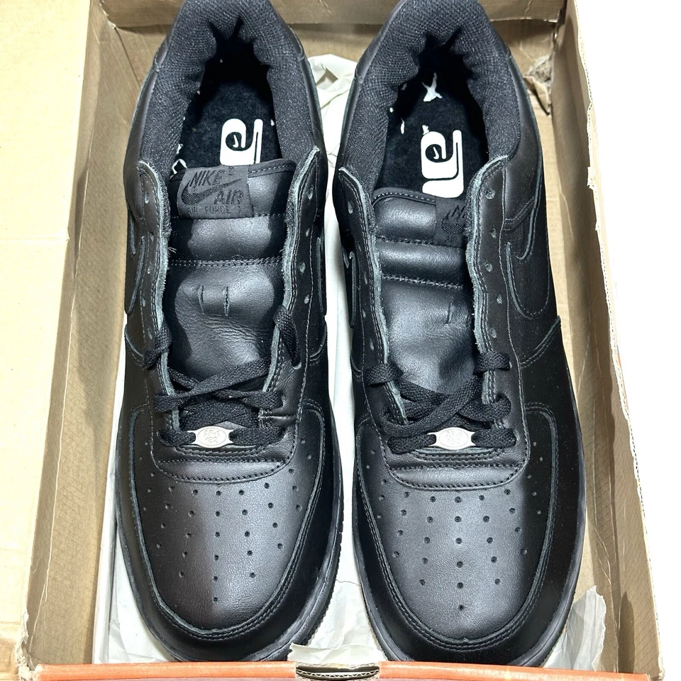 Size 13 - Deadstock Nike Air Force 1 Triple Black 😎New Old Stock😎 306353-001 - Image 2 of 4