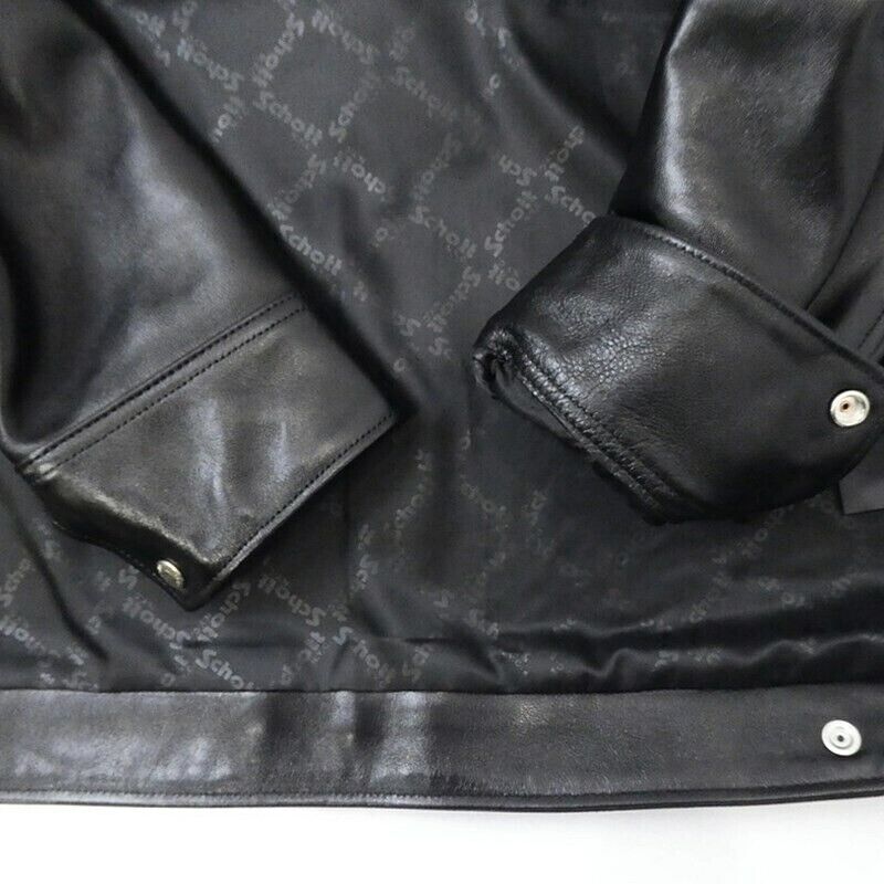 Schott LEATHER TRACKER Jacket 3121034 Black Size M Mens Made Schott LEATHER TRACKER Jacket 3121034 Black Size M Mens Made
