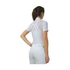 Hy Equestrian Suki Show Shirt - Cross Cross and Mesh Back - Navy or White
