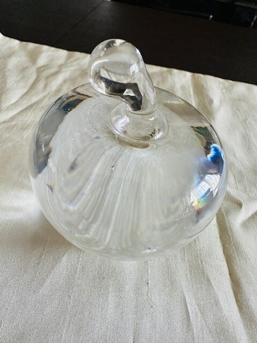 Tiffany & Co. Art Crystal Glass Big Apple Paperweight Etched Everyday Objects - Picture 4 of 11
