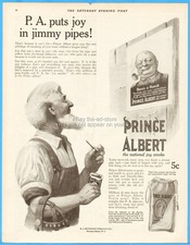 1913 Prince Albert Original Ad Pipe Cigarette Tobacco Toppy Red Bag RJ Reynold