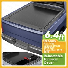 Retractable Tonneau Cover For 02-26 Dodge Ram 1500 Classic03-26 2500 3500 6.4ft