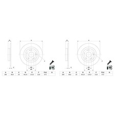 2x BOSCH BREMSSCHEIBEN Ø282mm HINTEN passend für HONDA CIVIC | 0 986 479 G90