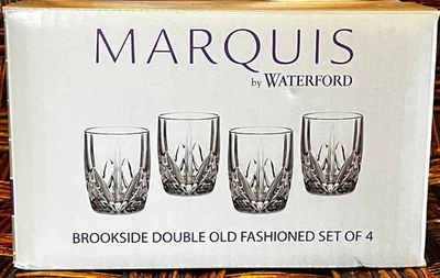 Waterford Marquis "Brookside" crystal DOF, wine, champagne glasses SET of 4 NIB