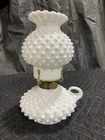 Vintage Fenton Hobnail Milk Glass Courting Finger Lamp Unused